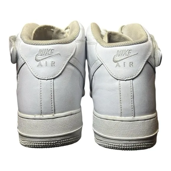 Nike Air Force 1 Mid Shoes Basketball Mens  Size 14 Triple White 315123-111