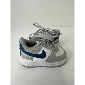 Nike Air Force 1 Toddler Size 3C White Blue Athletic Shoes Sneakers DH9787-001