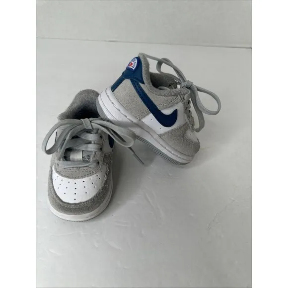 Nike Air Force 1 Toddler Size 3C White Blue Athletic Shoes Sneakers DH9787-001