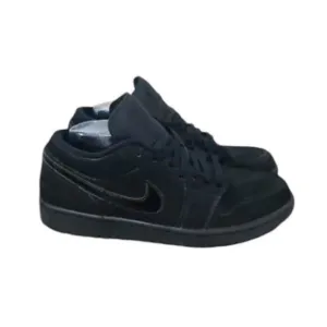 Nike Air Jordan 1 Low 553558-056 Sneaker Men's US 11 Black Suede Lace Up Shoes