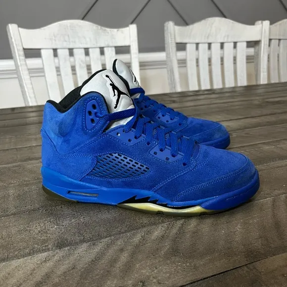Nike Air Jordan 5 Blue Suede Sz 8.5
