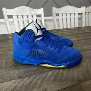 Nike Air Jordan 5 Blue Suede Sz 8.5