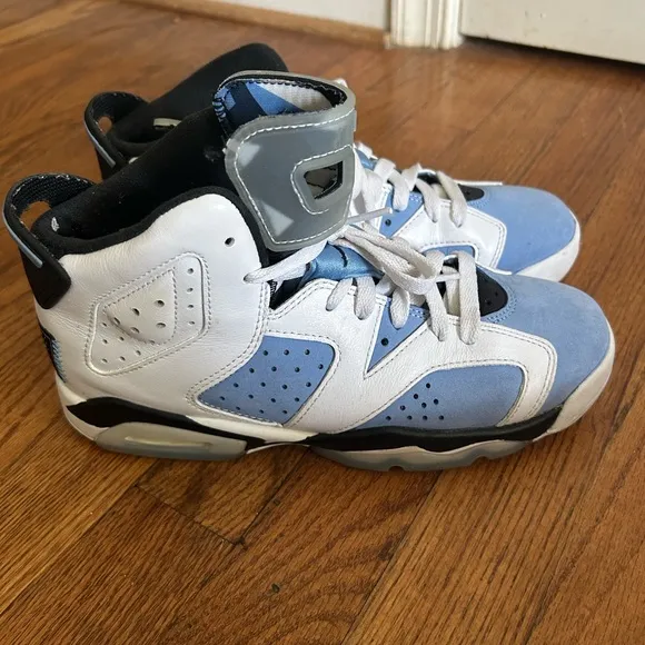 Nike Air Jordan 6 Retro UNC White University Blue Basketball Sneakers Shoes 5.5y