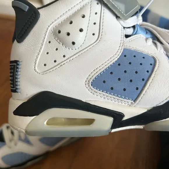 Nike Air Jordan 6 Retro UNC White University Blue Basketball Sneakers Shoes 5.5y