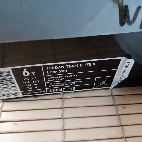 NIKE AIR JORDAN Team Elite II TE 2 White leather Basketball Shoes 310087-173 SIZ