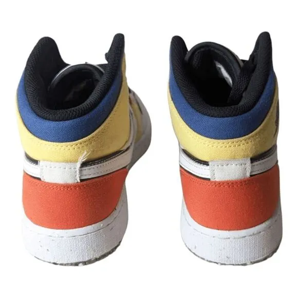 NIKE Air Jordan 1 Mid 'Multi Color Canvas' GS Size 6Y