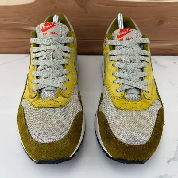 Nike Air Max 1 Premium Retro Curry Olive Green White Men's Size 10.5