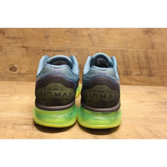 Nike Air Max 2014 men's Rift Blue Flash Lime athletic running shoes sneakers 10