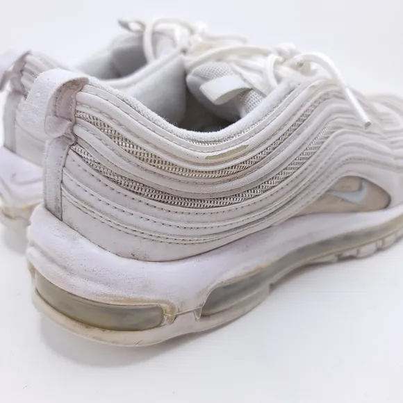 Nike Air Max 97 Sneakers Men's Shoes Triple White Wolf Gray 921826-101 Size 8