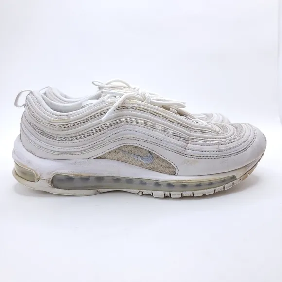 Nike Air Max 97 Sneakers Men's Shoes Triple White Wolf Gray 921826-101 Size 8