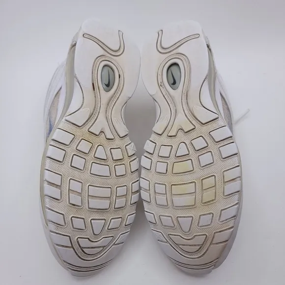 Nike Air Max 97 Sneakers Men's Shoes Triple White Wolf Gray 921826-101 Size 8