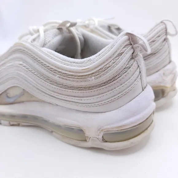 Nike Air Max 97 Sneakers Men's Shoes Triple White Wolf Gray 921826-101 Size 8