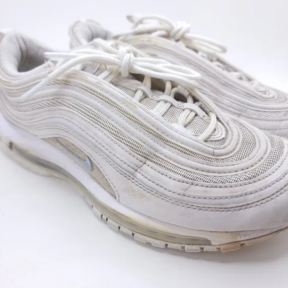 Nike Air Max 97 Sneakers Men's Shoes Triple White Wolf Gray 921826-101 Size 8