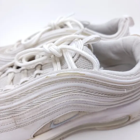 Nike Air Max 97 Sneakers Men's Shoes Triple White Wolf Gray 921826-101 Size 8