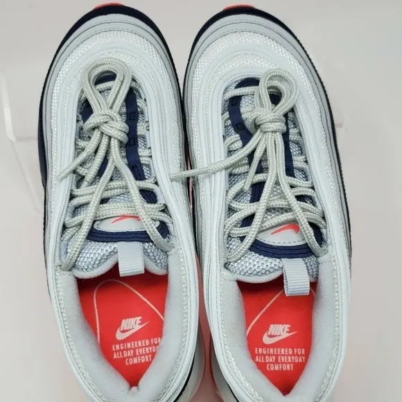 Nike Air Max 97 Women's Pure Platinum Laser Orange Shoes Size 5.5 921733-015 New