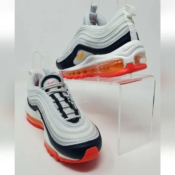 Nike Air Max 97 Women's Pure Platinum Laser Orange Shoes Size 5.5 921733-015 New
