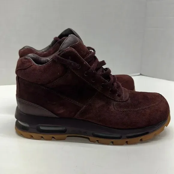Nike Air Max Goadome Sneakers Shoes Lace Up Suede Maroon Red Men’s 9.5