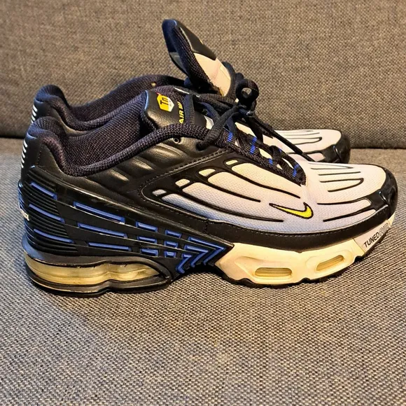 Nike Air Max Plus III Kids Shoes Size 5.5Y White Black Blue