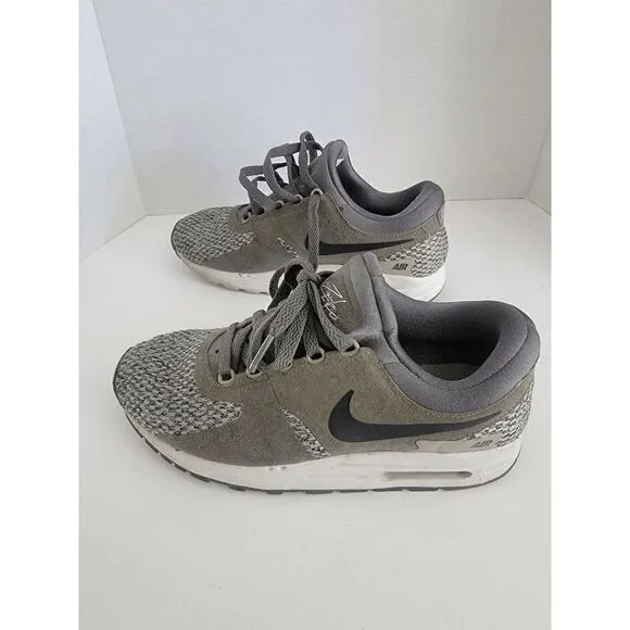 Nike Air Max Zero SE GS Youth Army Green Anthracite Mesh Trainers Shoes Size 5y