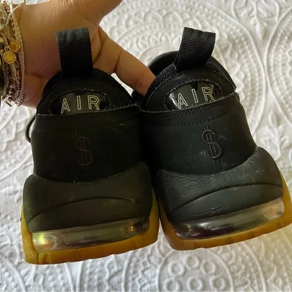 Nike Air More Money Uptempo‎ shoes black gum MENS SIZE 12