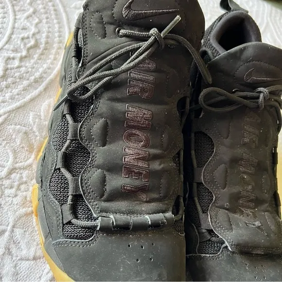 Nike Air More Money Uptempo‎ shoes black gum MENS SIZE 12