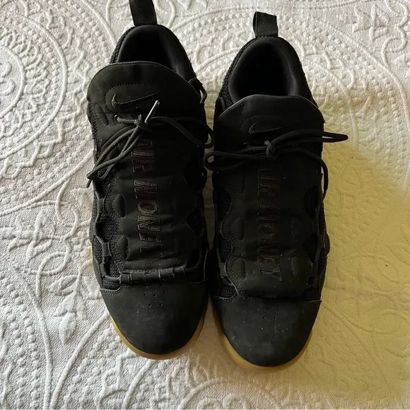 Nike Air More Money Uptempo‎ shoes black gum MENS SIZE 12