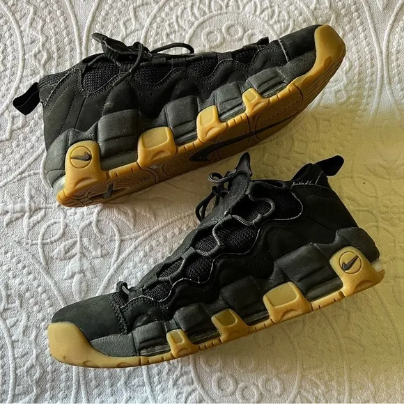 Nike Air More Money Uptempo‎ shoes black gum MENS SIZE 12