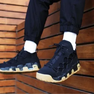Nike Air More Money Uptempo‎ shoes black gum MENS SIZE 12