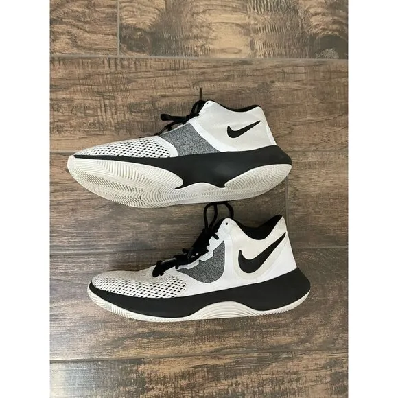 Nike Air Precision ll 2 Men’s Size 8.5 White Black‎ AA7069-100 Basketball Shoes