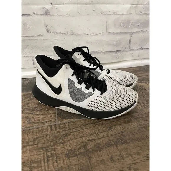 Nike Air Precision ll 2 Men’s Size 8.5 White Black‎ AA7069-100 Basketball Shoes
