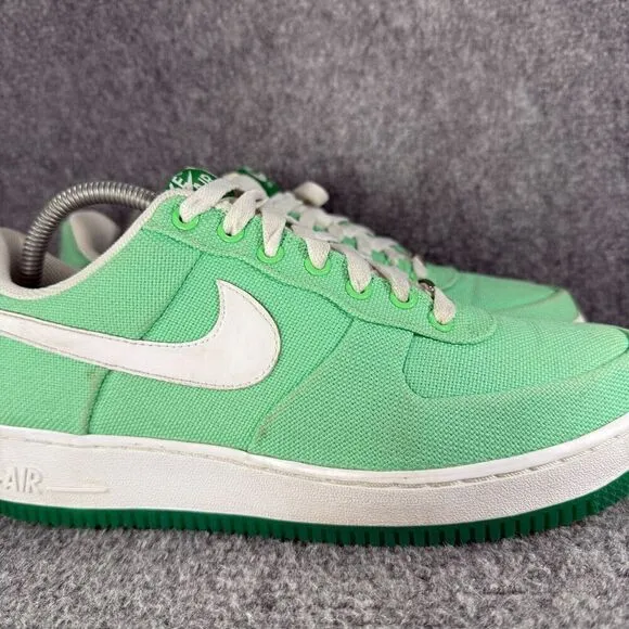Nike Air Force 1 Low Mens 8.5 Shoes Green Tourmaline Canvas St Patricks Day