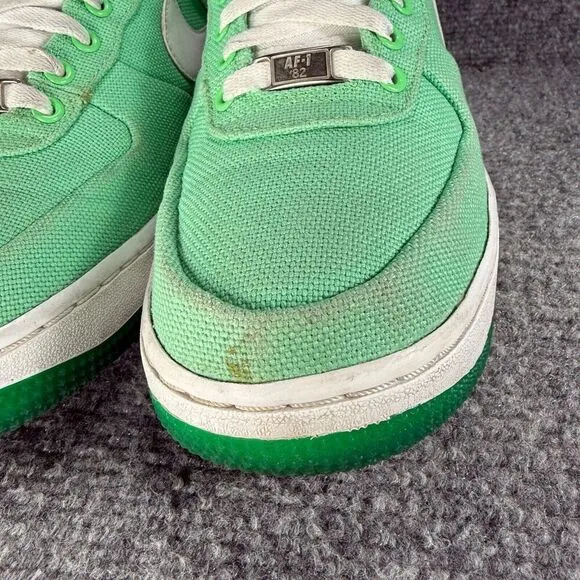 Nike Air Force 1 Low Mens 8.5 Shoes Green Tourmaline Canvas St Patricks Day