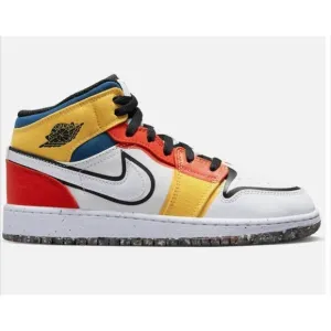 NIKE Air Jordan 1 Mid 'Multi Color Canvas' GS Size 6Y