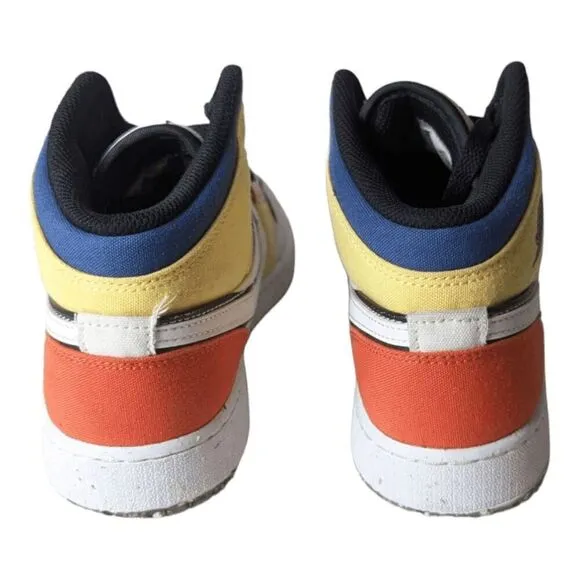 NIKE Air Jordan 1 Mid 'Multi Color Canvas' GS Size 6Y