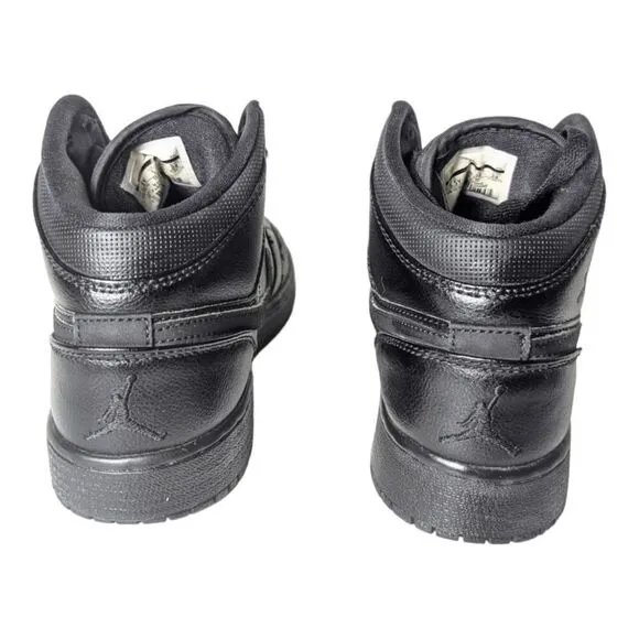 NIKE Air Jordan 1 Mid 'Triple Black' Sneakers Size 5.5Y
