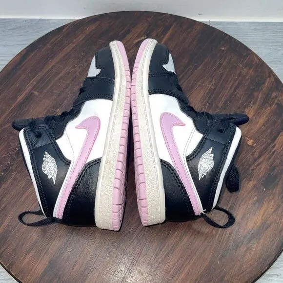 Nike Air Jordan 1 Mid White Light Arctic Pink TD Toddler 644507-103 Kids Size 9C