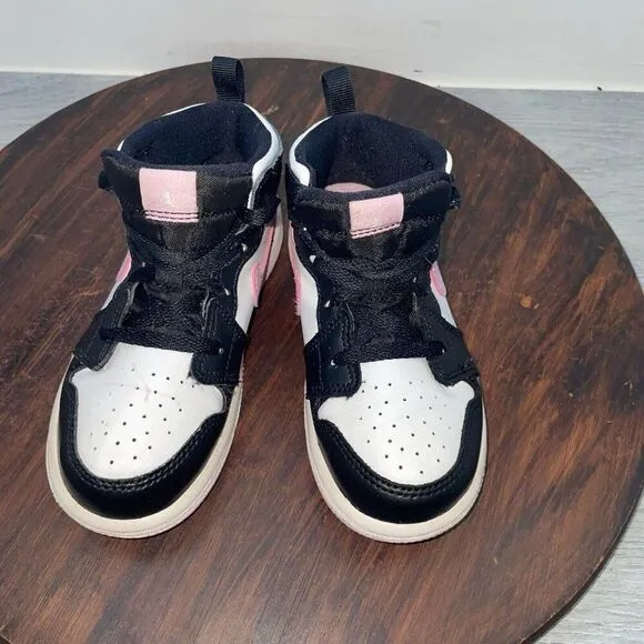 Nike Air Jordan 1 Mid White Light Arctic Pink TD Toddler 644507-103 Kids Size 9C