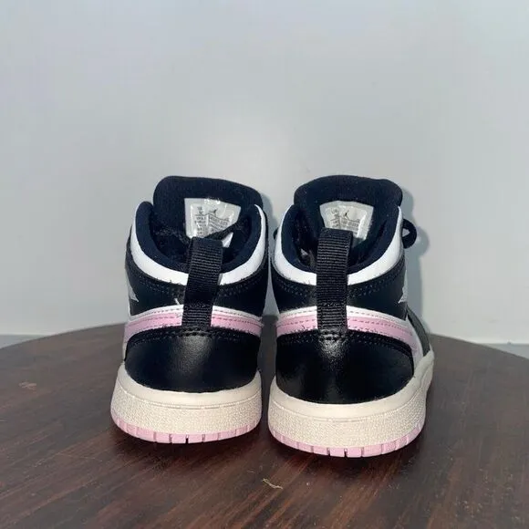 Nike Air Jordan 1 Mid White Light Arctic Pink TD Toddler 644507-103 Kids Size 9C