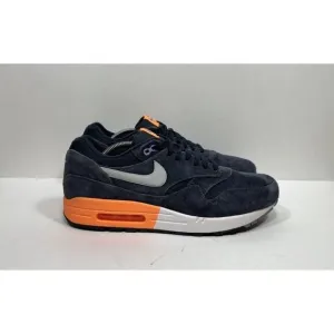 Nike Air Max 1 Dark Obsidian Atomic Orange 512033-400 Men's Size 12 Suede Shoes