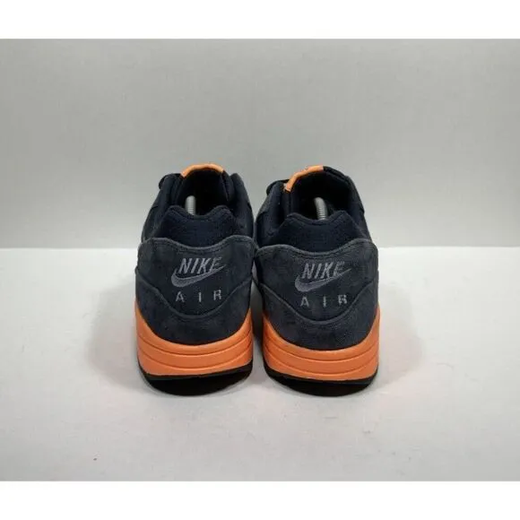 Nike Air Max 1 Dark Obsidian Atomic Orange 512033-400 Men's Size 12 Suede Shoes