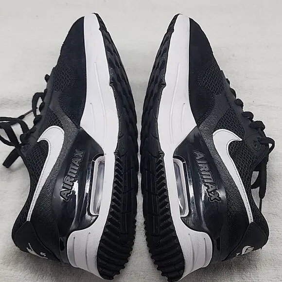 NIKE AIRMAX SYSTM MENS 12 BLACK/WHITE SNEAKERS MESH SUEDE LEATHER FOAM SOLES ♥️