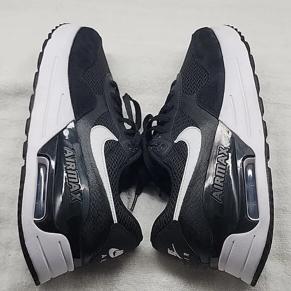 NIKE AIRMAX SYSTM MENS 12 BLACK/WHITE SNEAKERS MESH SUEDE LEATHER FOAM SOLES ♥️