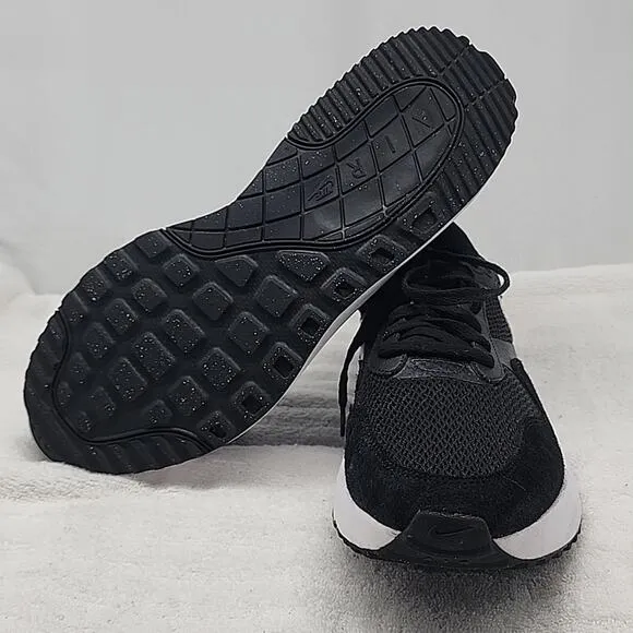 NIKE AIRMAX SYSTM MENS 12 BLACK/WHITE SNEAKERS MESH SUEDE LEATHER FOAM SOLES ♥️