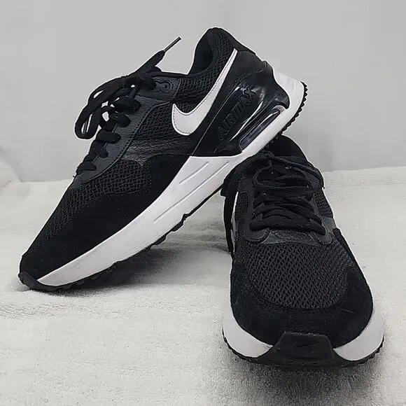 NIKE AIRMAX SYSTM MENS 12 BLACK/WHITE SNEAKERS MESH SUEDE LEATHER FOAM SOLES ♥️
