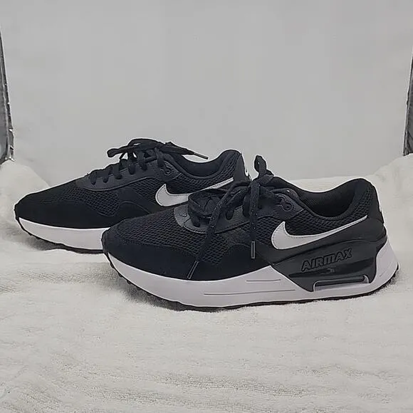 NIKE AIRMAX SYSTM MENS 12 BLACK/WHITE SNEAKERS MESH SUEDE LEATHER FOAM SOLES ♥️