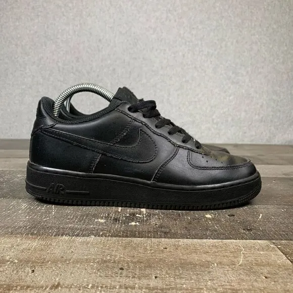 Nike Big Kids Size 7Y Air Force 1 Sneakers Triple Black Low Top Casual Shoes