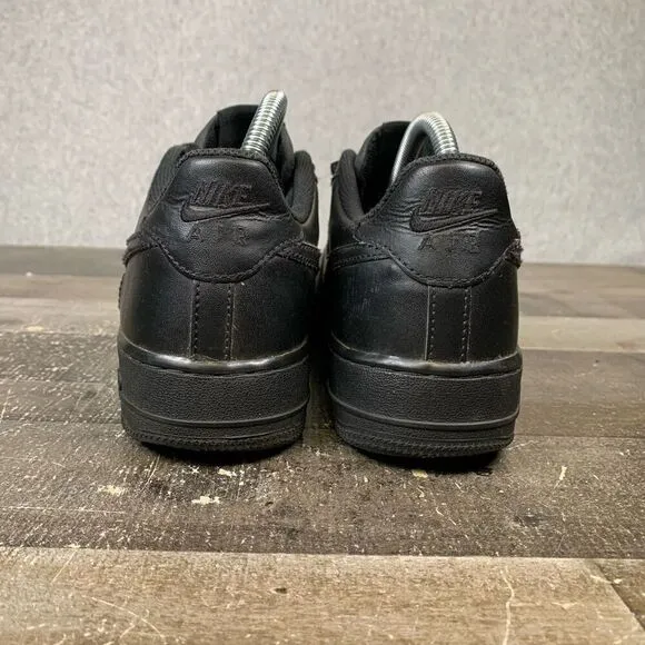 Nike Big Kids Size 7Y Air Force 1 Sneakers Triple Black Low Top Casual Shoes