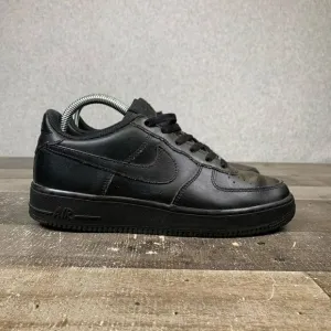 Nike Big Kids Size 7Y Air Force 1 Sneakers Triple Black Low Top Casual Shoes