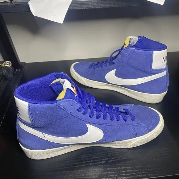 Nike Blazer Mid 77 Suede Deep Royal Blue Shoes CI1172-402 Mens Size 9