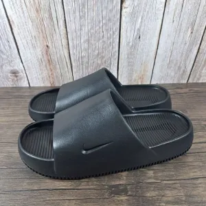 Nike Calm Slide Slip Ons Women's Sz 9 Men's Sz 8 Black (VGC)